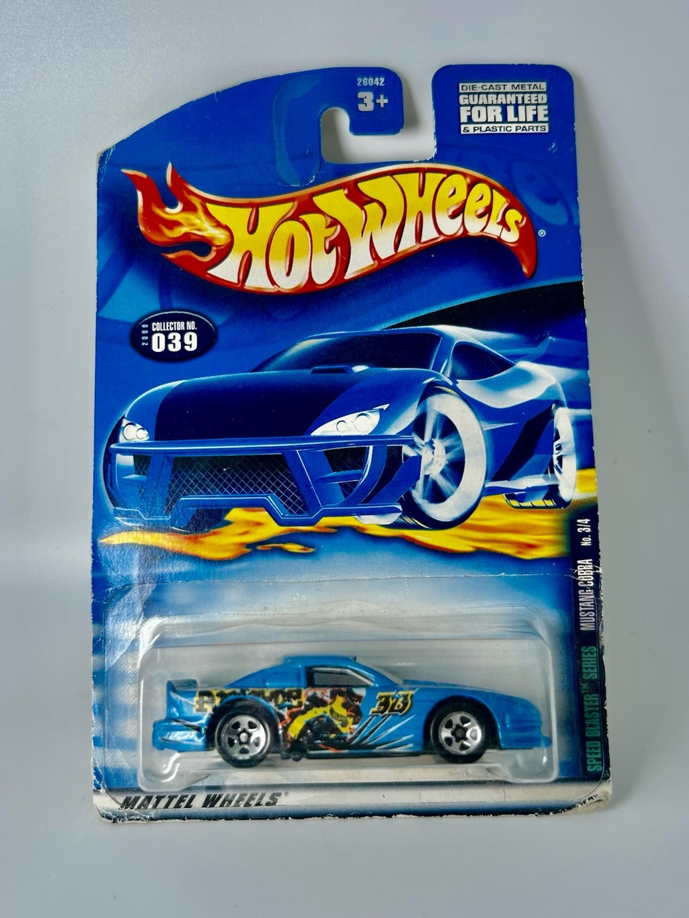 Hot Wheels Mustang Cobra #039 Speed Blaster Series 3 of 4 Blue Die-Cast Car 2000